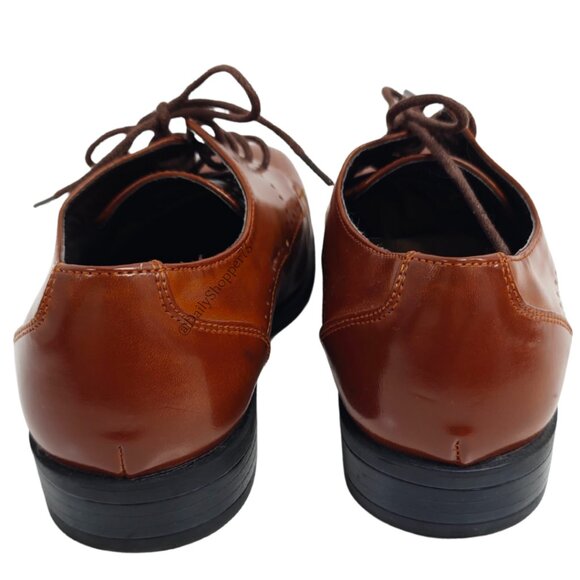 Stacy Adams Boys Tan Vegan Leather Oxford Loafers - Picture 11 of 11